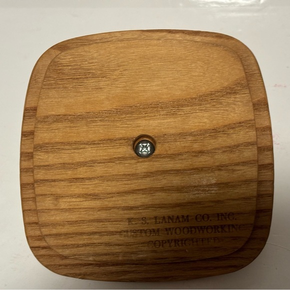 Longaberger KS Lanam Co Inc wooden square basket lid replacement approx 5.5” EUC - Picture 3 of 6